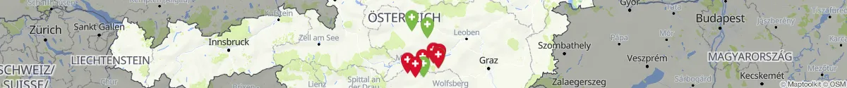 Kartenansicht für Apotheken-Notdienste in der Nähe von Scheifling (Murau, Steiermark)